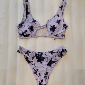 Shein Tie Dye Cut-Out Bikini Swimsuit